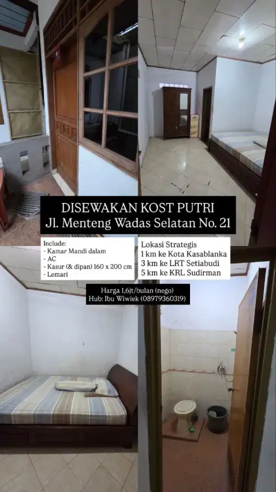 Disewakan 1 kamar kost