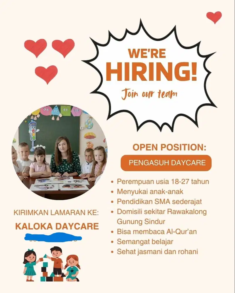 LOKER GURU DAYCARE RAWAKALONG-TANGSEL