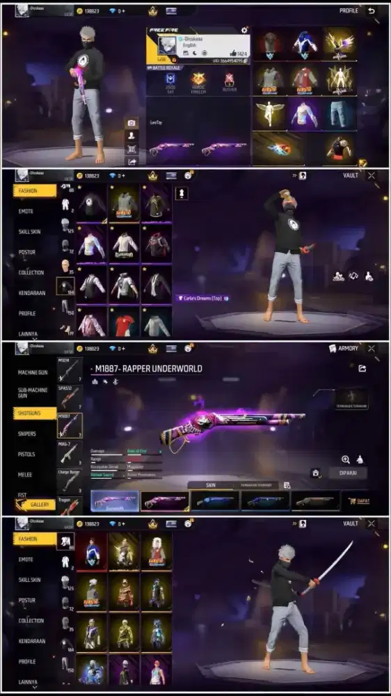 Ready stock akun free fire harga bisa di tawar yg mau beli buruan