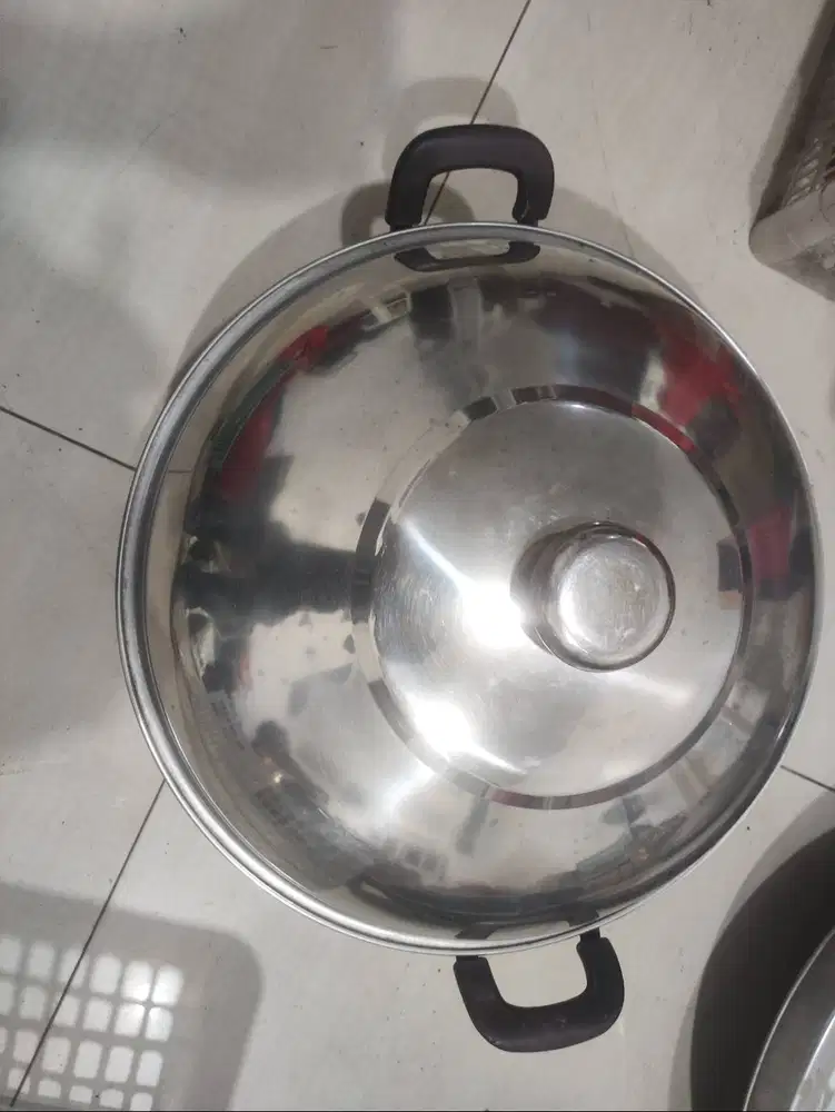 set Wajan Kuali penggorengan besar 40 cm + tutup