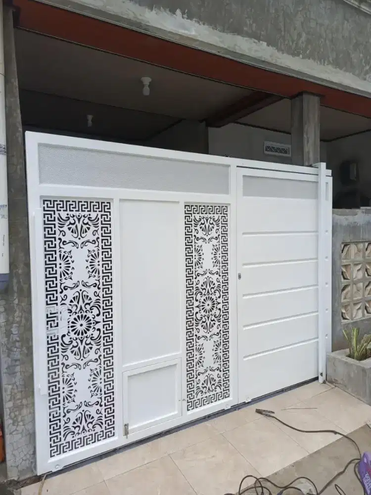 Pagar pintu gerbang plat cating laser