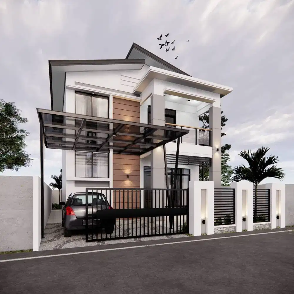 jasa arsitek desain rumah ruko kos eksterior keren diolx murah