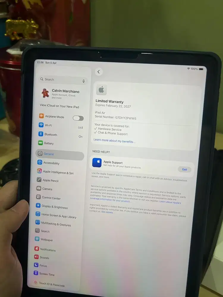 Ipad Air 5 M1 64gb ex inter garansi aktif baru sebulan