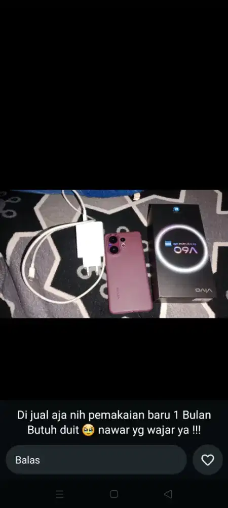 Vivo v60 fullset pemakaian 1bulan