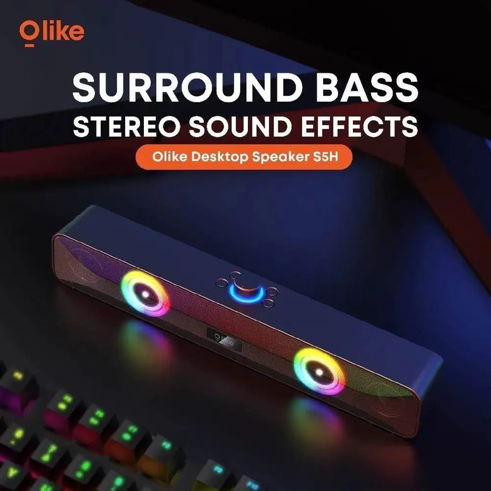Speaker Soundbar OLIKE RGB 1200mAh, Surround Sound Stereo Bass Max