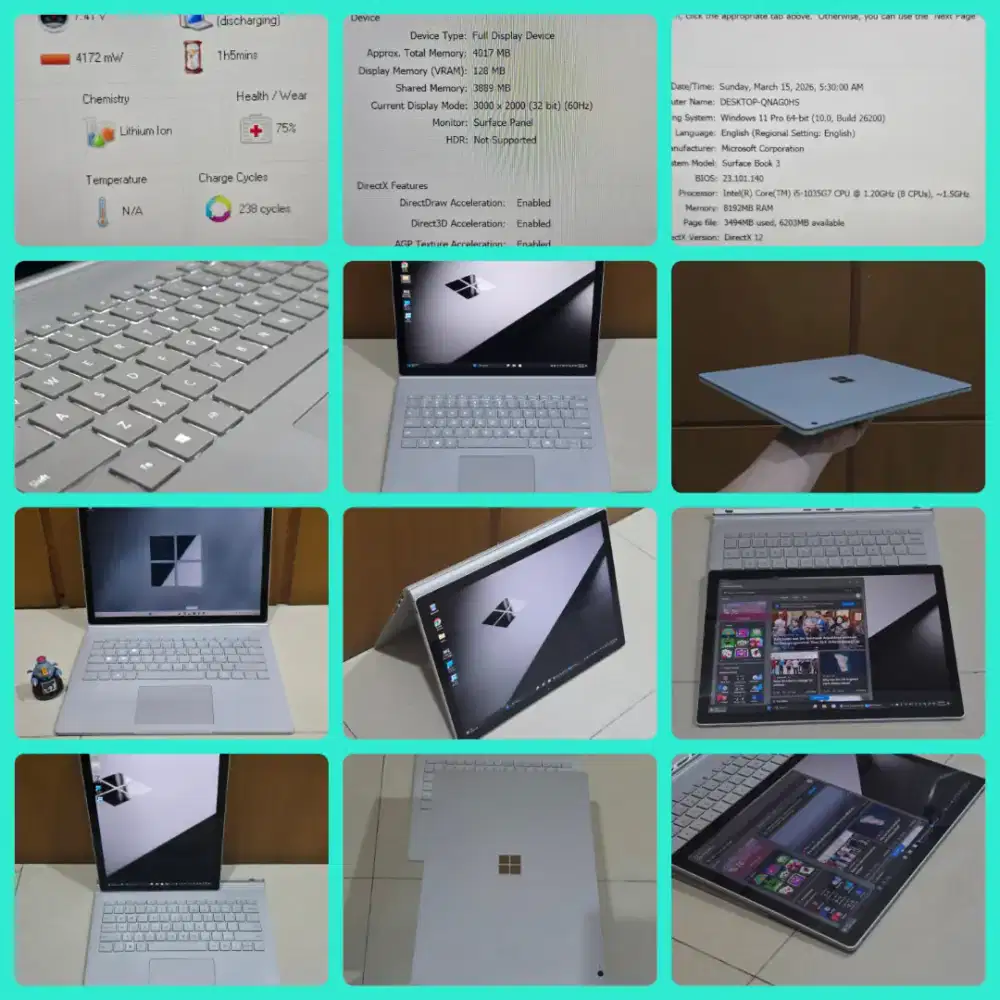 Microsoft Surface Laptop 2 in 1 tablet laptop Langka