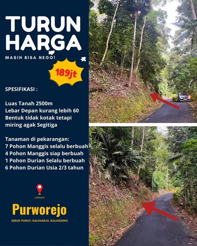 Tanah Murah Lokasi Kaligesing Purworejo