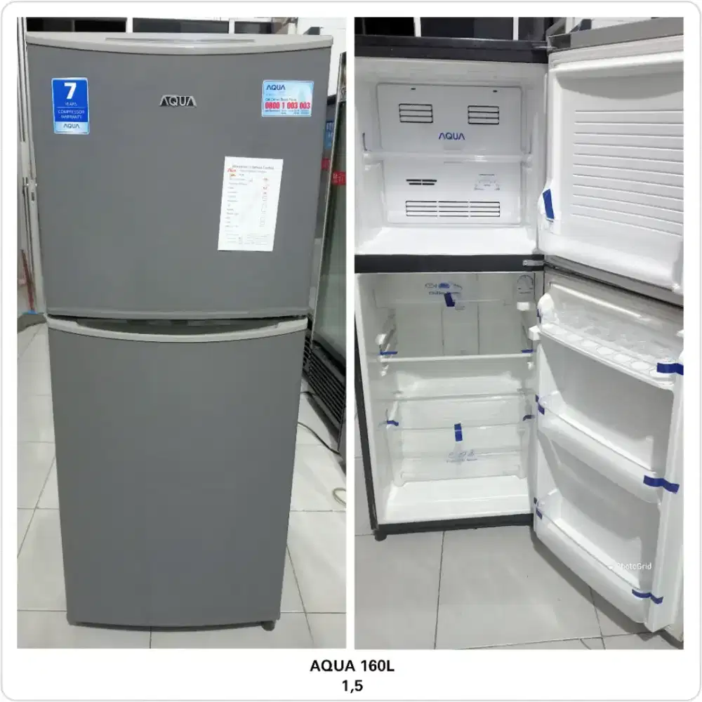 Kulkas 2 pintu Aqua 160L