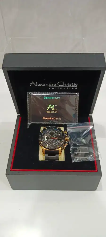 Jam Tangan Alexandre Christie AC Collection 9205 Black Rose Gold