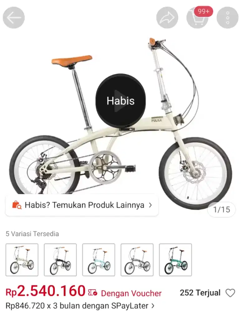 Speda lipat element folding bike hitam