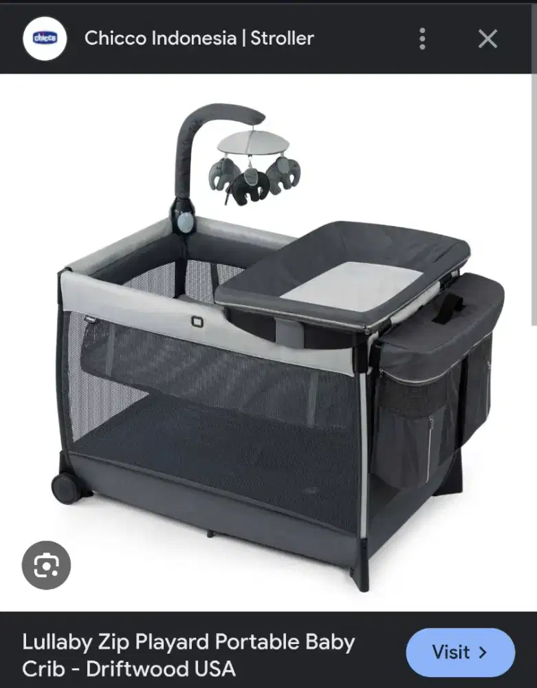 Baby Crib Lullaby Playard 4 in 1 Chicco 2nd. lengkap. bersih.