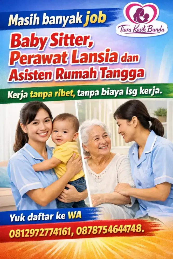 Ready job: Baby Sitter ART & Perawat Lansia Terakreditasi Terpercaya
