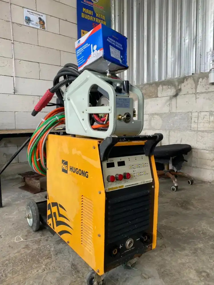 MESIN LAS MIG CO2 BEKAS HUGONG 500A 3 PHASE MAG GMAW LISTRIK INVERTER