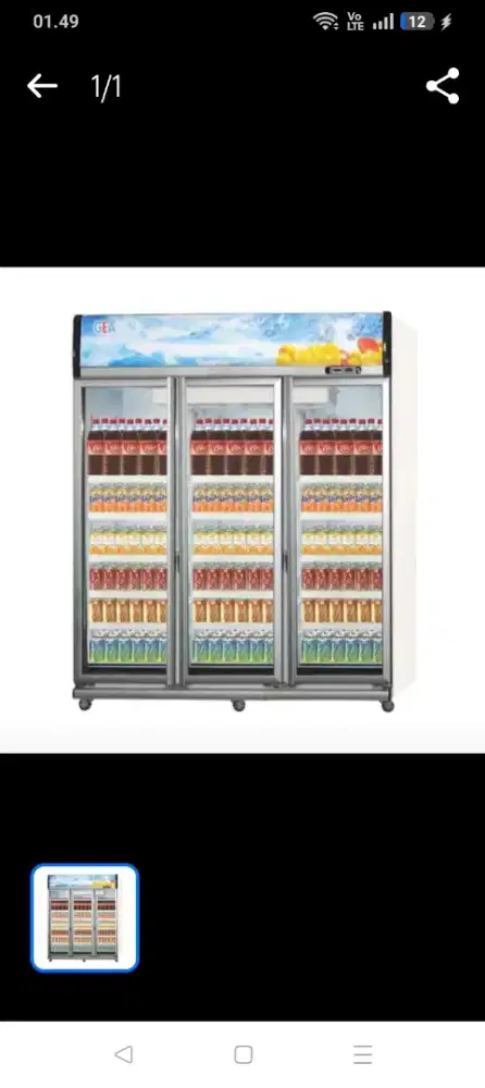 Showcase 3 pintu GEA 1300 AH