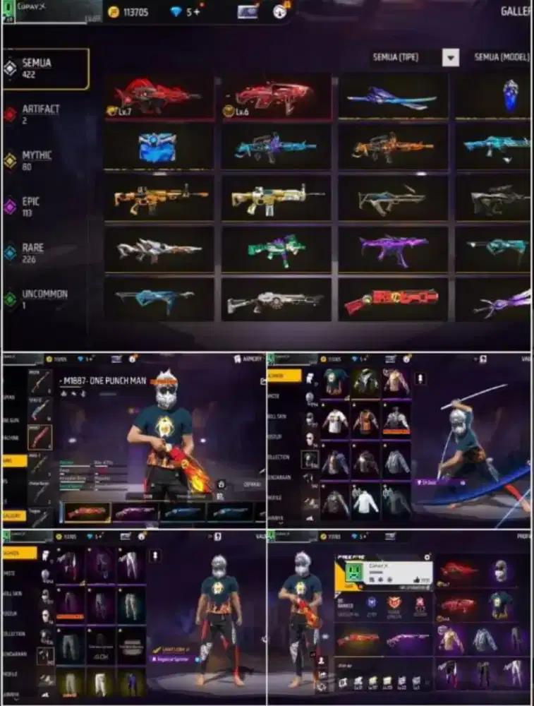 Jual akun ff aman dan terpercaya