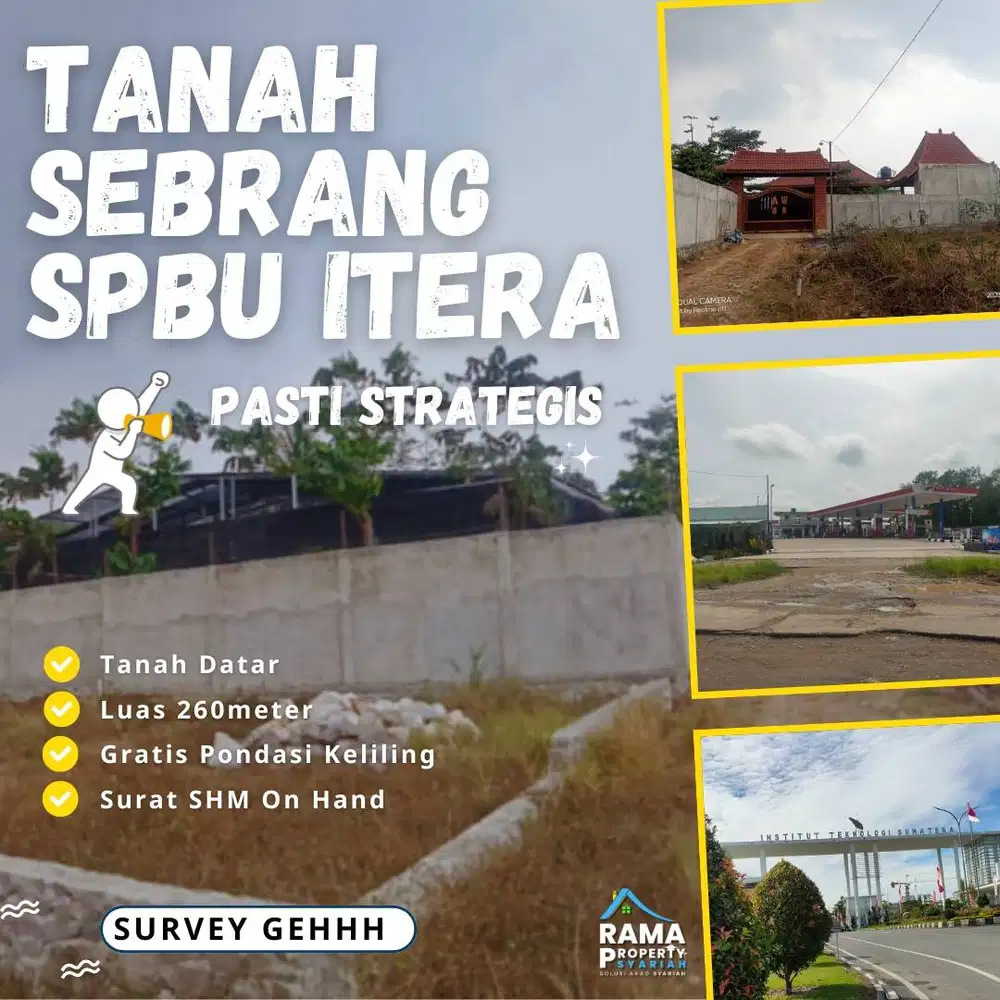 DEPAN POM BENSIN KAMPUS ITERA KORPRI!TANAH STRATEGIS DP MURAH