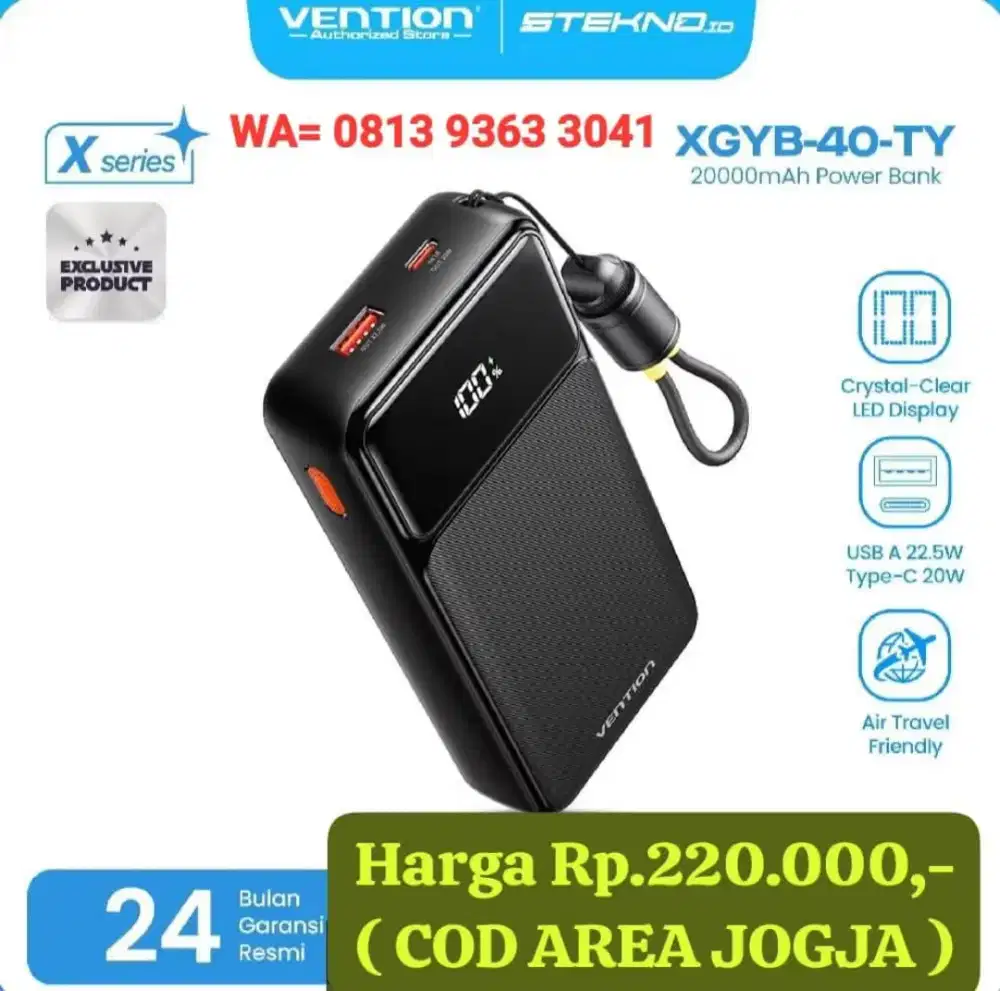 Powerbank Vention 20000mah 22,5watt ( GRATIS ONGKIR )