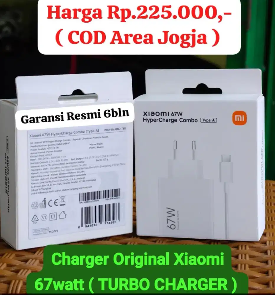 Charger Original Xiaomi 67watt Turbo Charger ( Garansi Resmi 6bln )