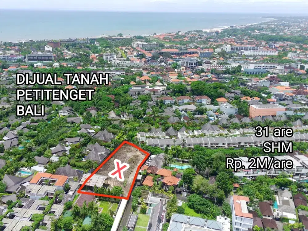 Dijual Tanah Cepat Area Luxury Villa Siap Bangun Petitenget Bali