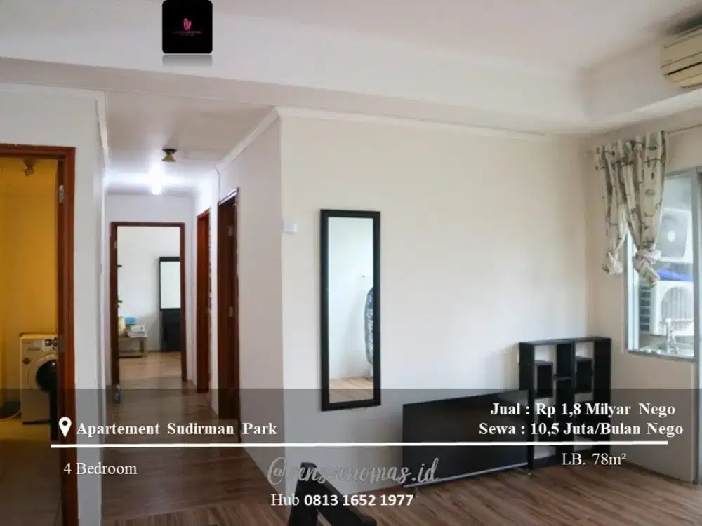 Dijual dan Disewakan Apartement Sudirman Park Low Floor 3BR Full Furnished
