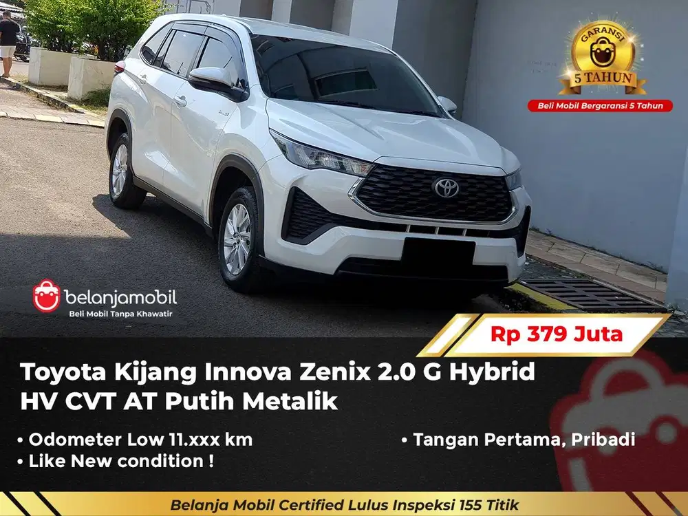 [ KM LOW ] Toyota Zenix 2.0 G Hybrid HV CVT AT Putih 2024/2025