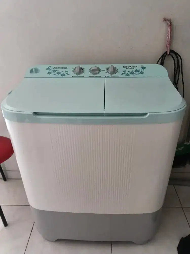 Mesin Cuci Sharp 2 Tabung ES-T90MW 8Kg Like New