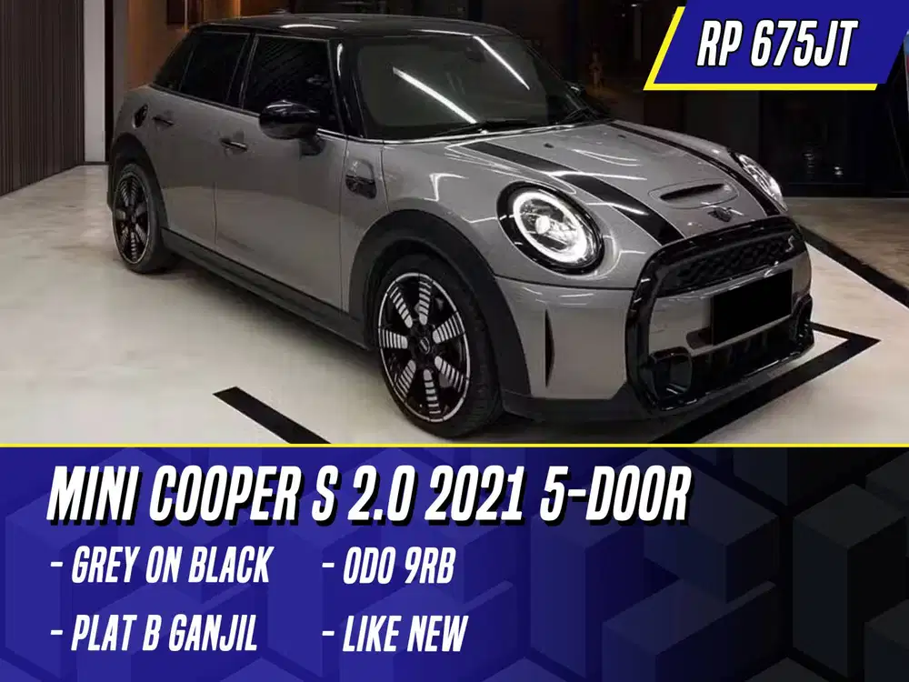 Mini Cooper S 2.0 2021 5 Door Grey on Black Abu-abu Abu