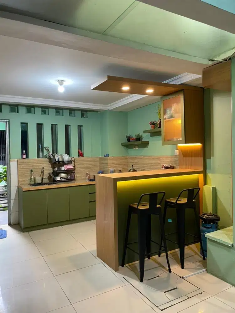 Kitchen set plus meja minibar minimalis