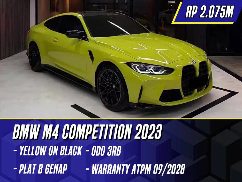 BMW M4 Competition Coupe 2023 Yellow on Black Kuning M 4 C M4C Comp
