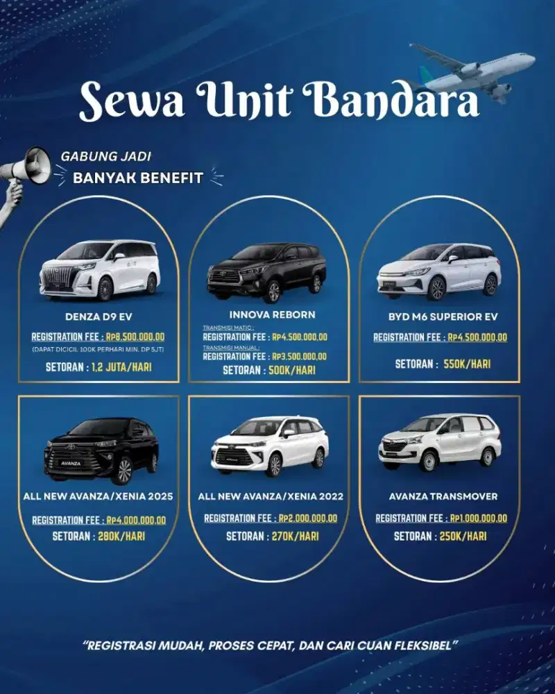 SUPIR DRIVER MOBIL RENTAL ONLINE BANDARA