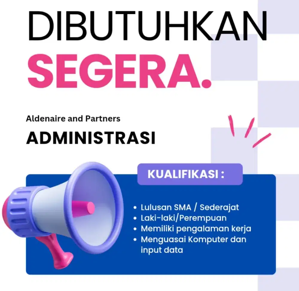 Dibutuhkan Segera Staff Adminn