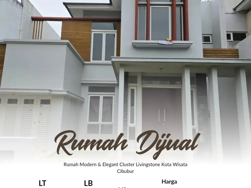 ADJUST HARGA DIJUAL RUMAH CLUSTER LIVINGSTON KOTA WISATA CIBUBUR