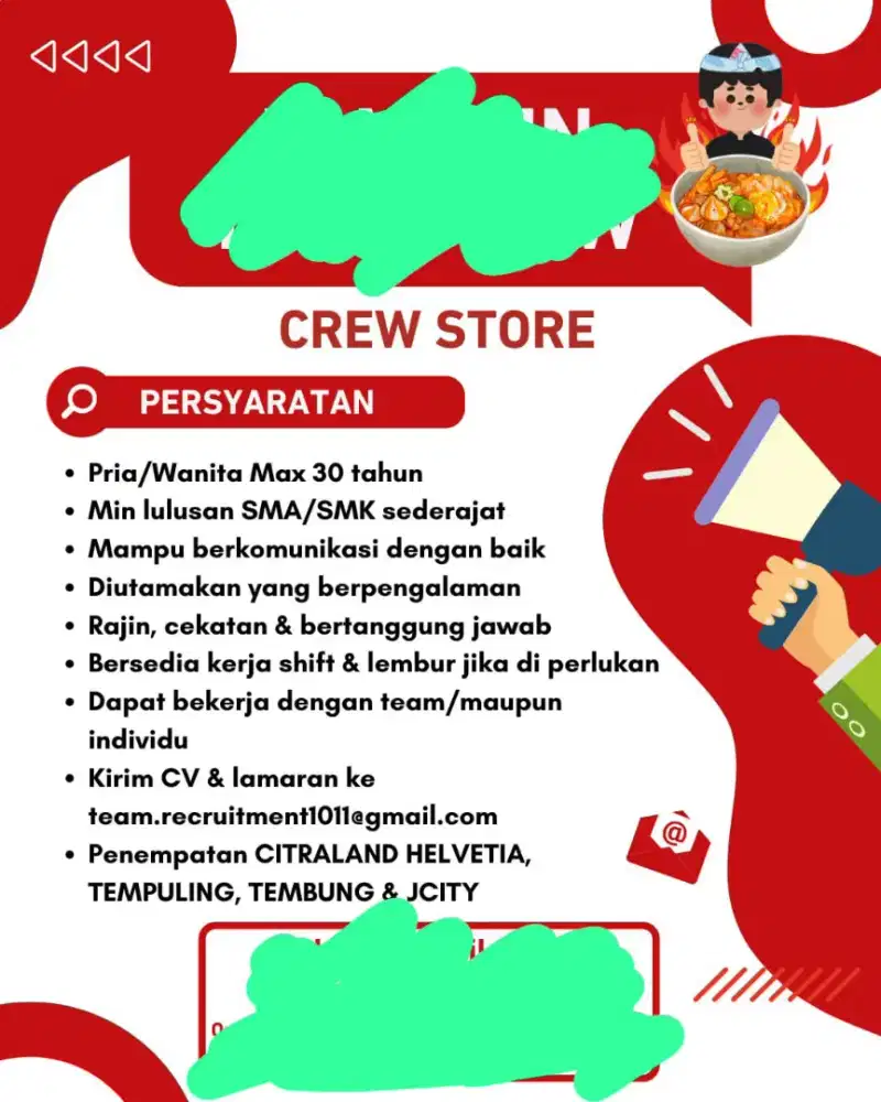 Lowongan kerja bidang Fnb kota Medan