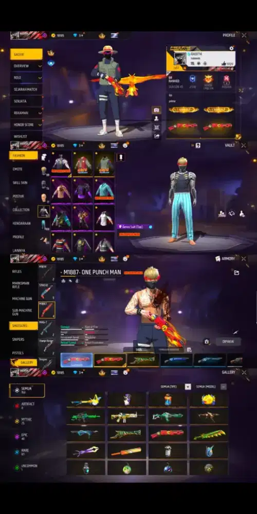 Jual akun ff spekk gg opm