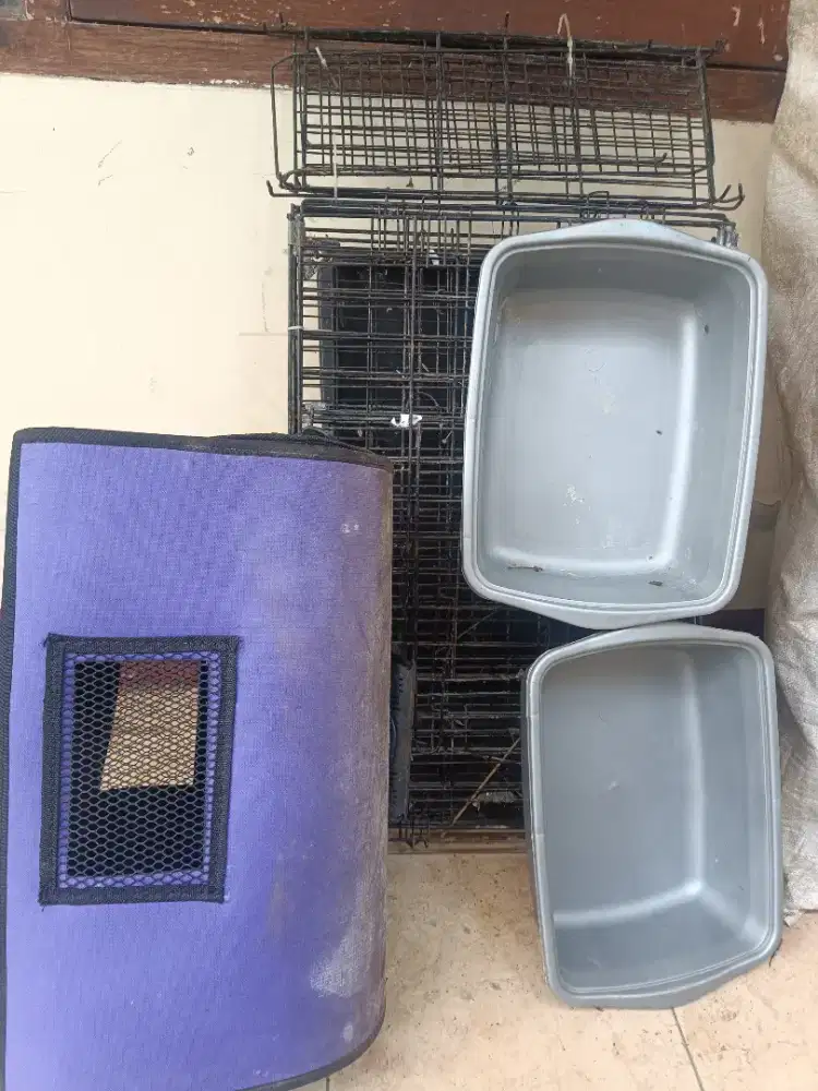 Dijual Murah Paket Anabul (Kandang Kucing Besar, Tas , bak pasir)