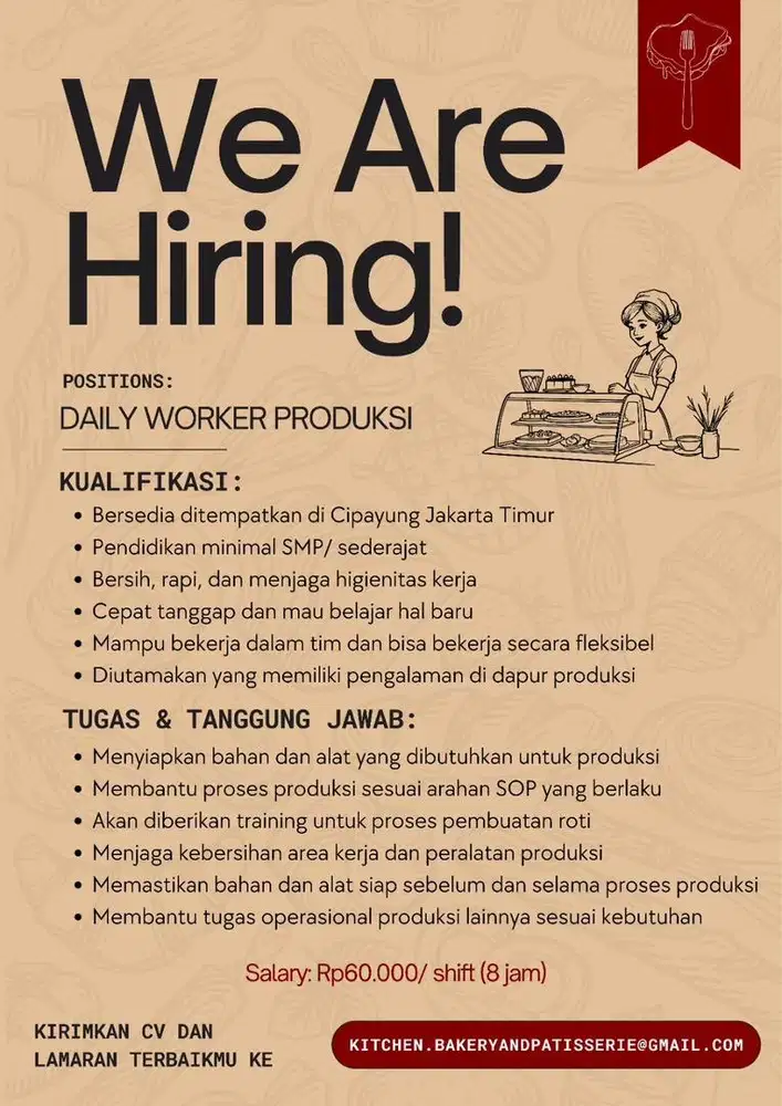 LOWONGAN KERJA ALL POSITION – PRODUKSI & OPERASIONAL (URGENT)