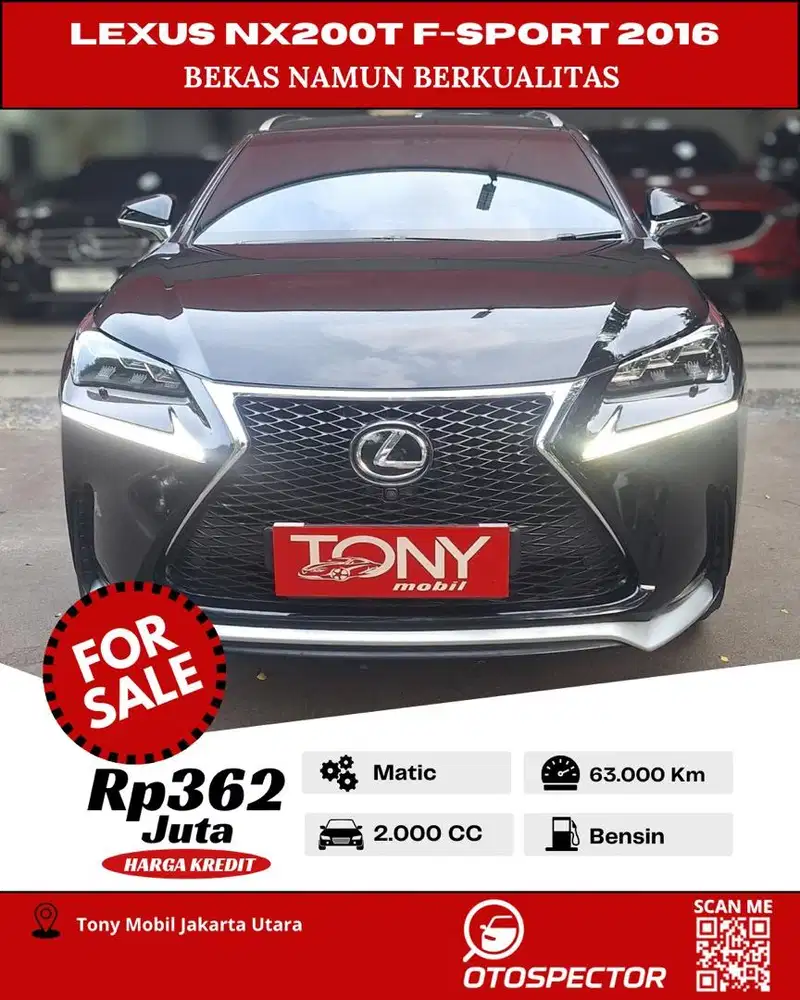 #Tony Mobil# Lexus NX200t F-Sport 2016 Hitam