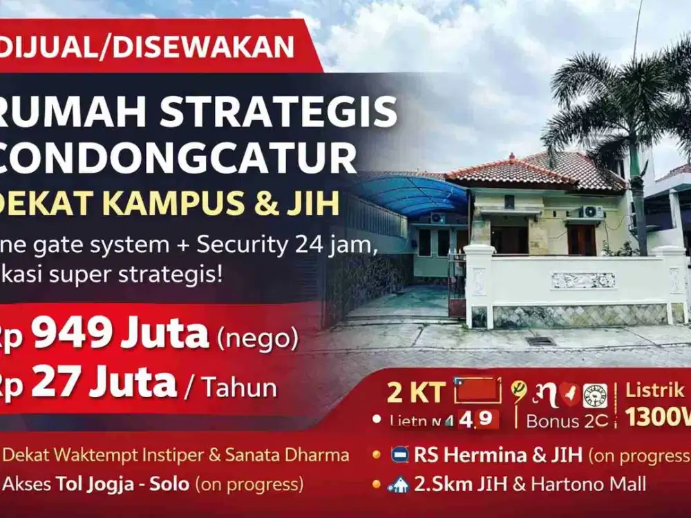 Rumah Nyaman Strategis Condongcatur Dekat Kampus & JIH – Siap Huni, Harga Nego!