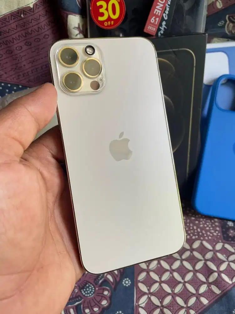 iPhone 12 PRO 128GB Gold Fullset Mulus Nano+Esim imei terdaftar BCukai