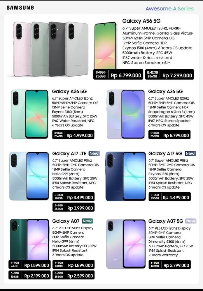 PROMO SAMSUNG NEW PRODUK A36 5G 56 5G ,TERIMA TUKER TAMBAH KREDIT
