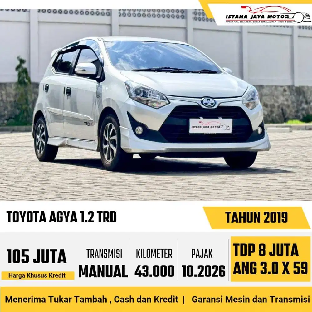 LOW KM Toyota Agya 1.2 TRD Sportivo Manual 2019