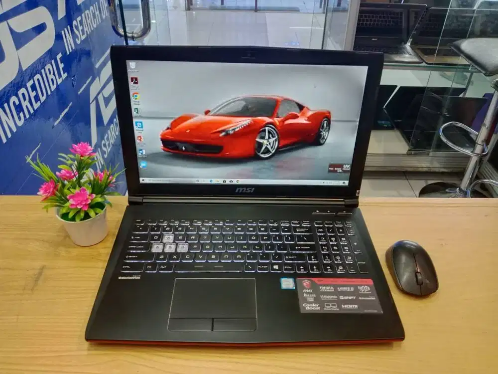 DIJUAL LAPTOP GAMING MSI GE62 -6QC CORE i7 RAM 16GB SSD 256GB