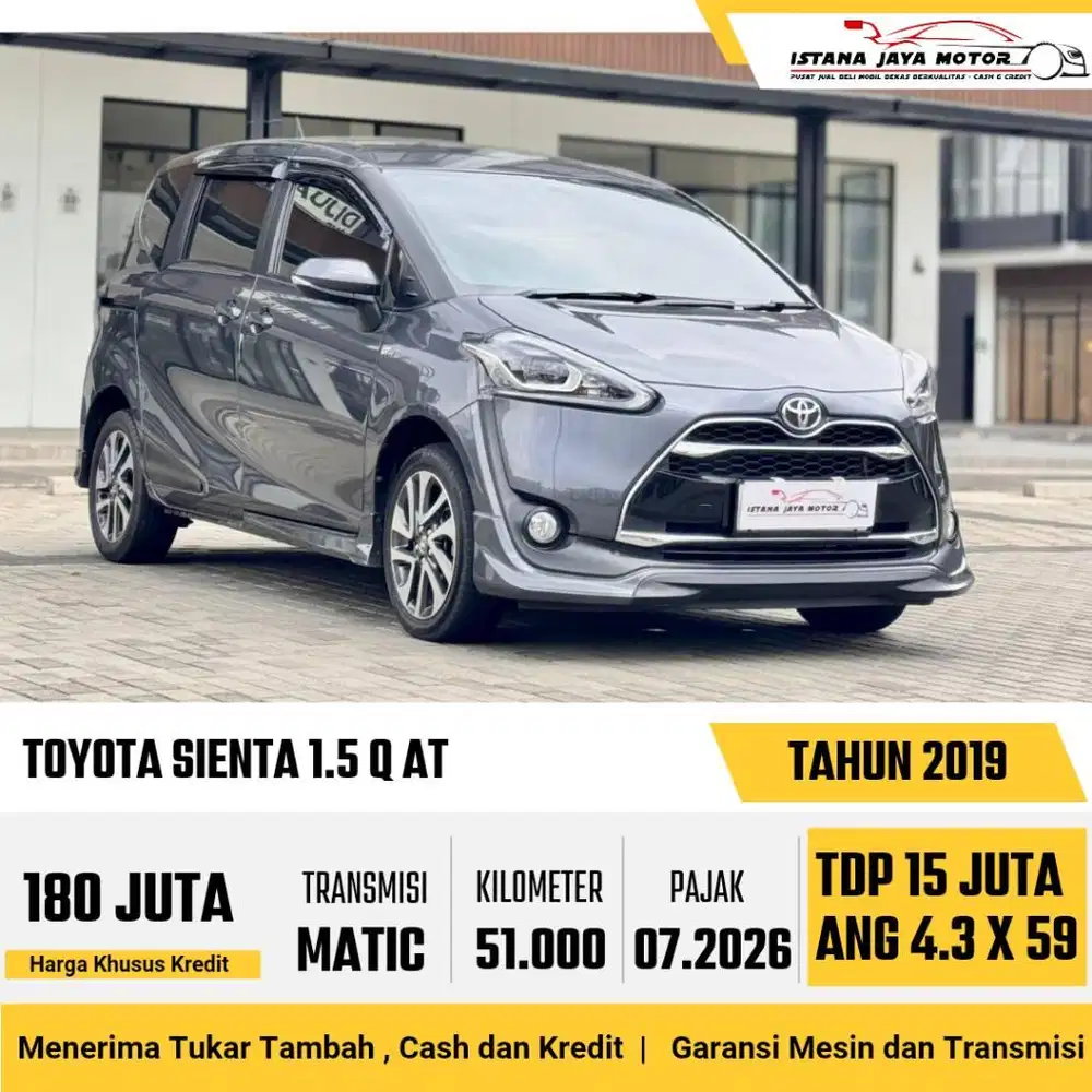 LOW KM Toyota Sienta 1.5 Q Automatic 2019 Abu
