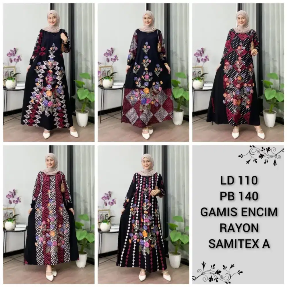 Rp150.000,-

GAMIS BATIK
Encim

Rayon Samitex A
LD 110 PB 140