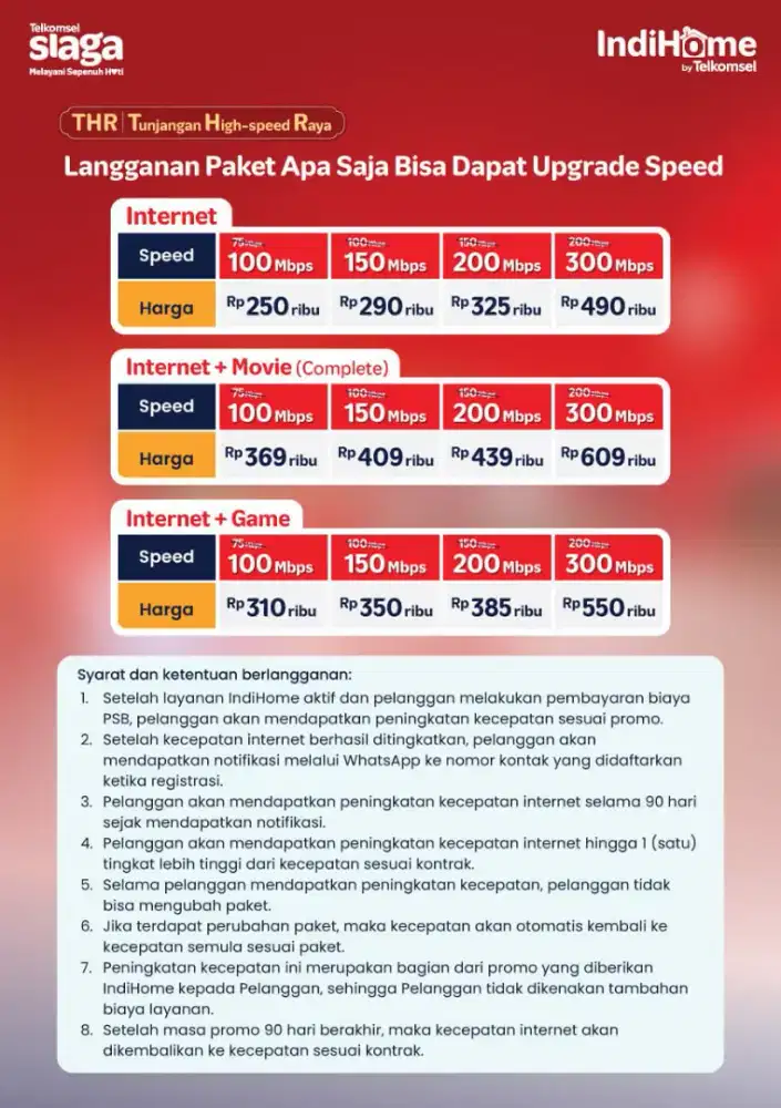 Terima registrasi pemasangan baru Indihome
