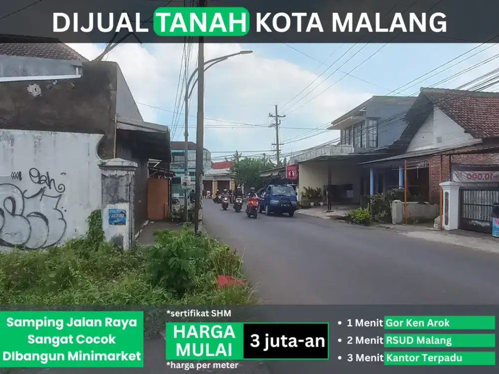 5 Menit Universitas Terbuka Malang Untuk Bangun Minimarket Tanah Dijual Lebar Jalan 6 Meter