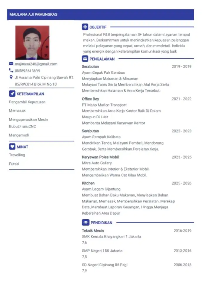 Butuh Pekerjaan Apa Saja Bapak / Ibu