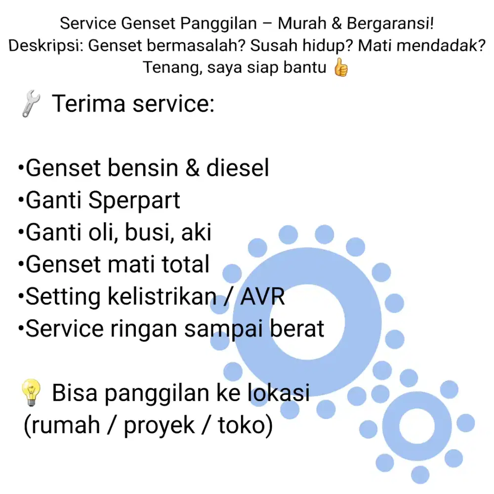 JASA SERVICE & PERAWATAN GENSET