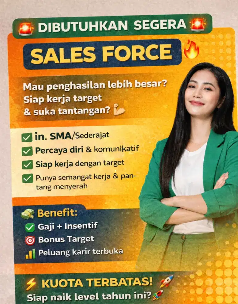 Sales Force marketing dana tunai dibutuhkan
