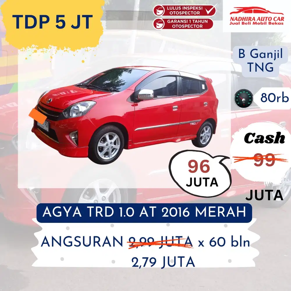 DP 5 Juta Agya TRD 1.0 AT 2016